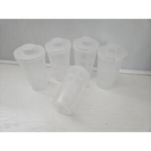 Large Pick A‎ Brick Cup With Lid LEGO Storage Plastic Containers Lot of 5